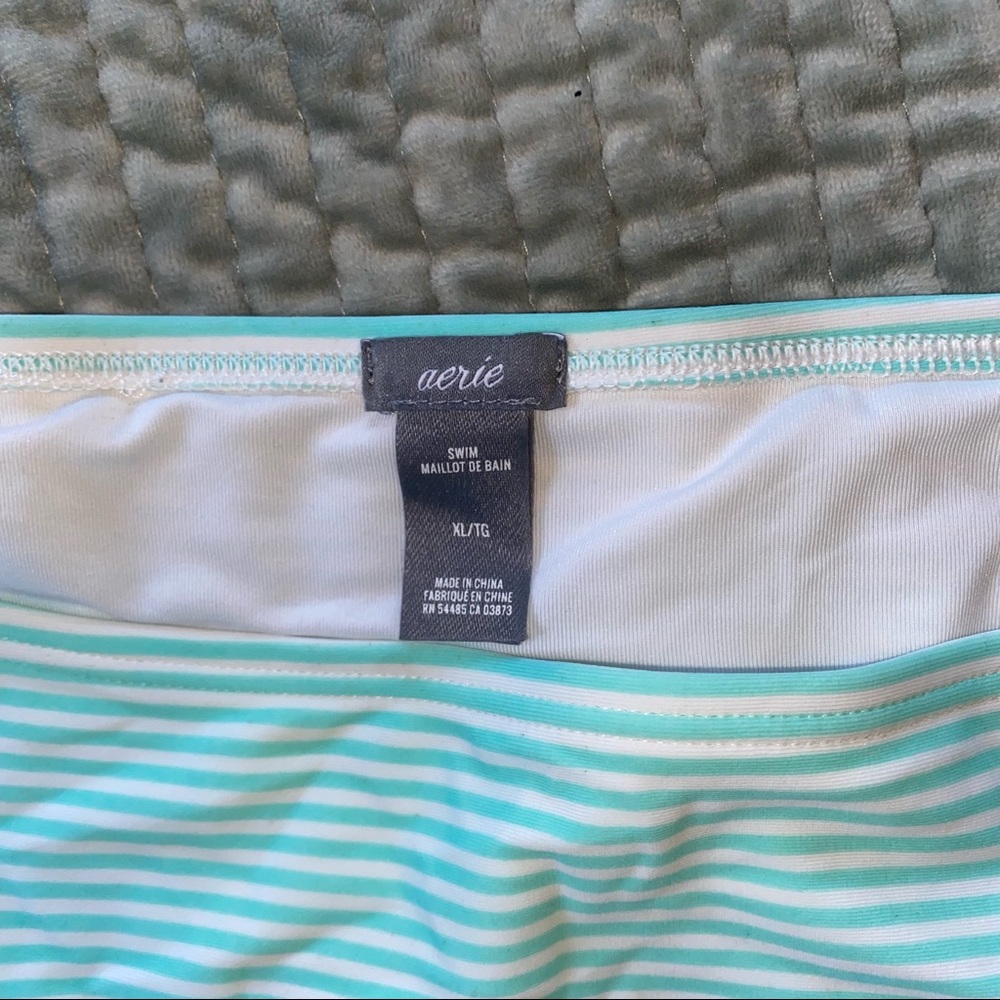 Aerie size XL teal and white striped cheeky bikini bottom
